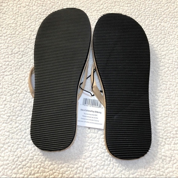 🔴 5 for $10 ONE PAIR Beige Bamboo Flip Flop Sandals Size 8 - Picture 3 of 5